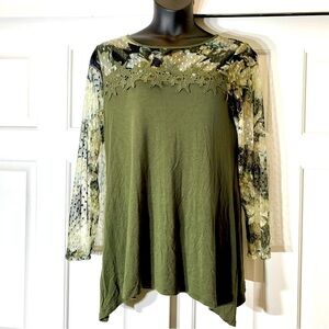 Kate & Mallory Mesh Top long sleeve shirt, size XL
